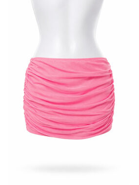 SHEIN Women's Small Pink Ruched Mesh Mini Skort Skirt Shorts NWT